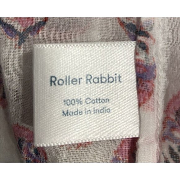 Roller Rabbit Cover Up Swim Fringe Hem Pink White Purple Medium M - Picture 5 of 5